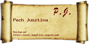 Pech Jusztina névjegykártya